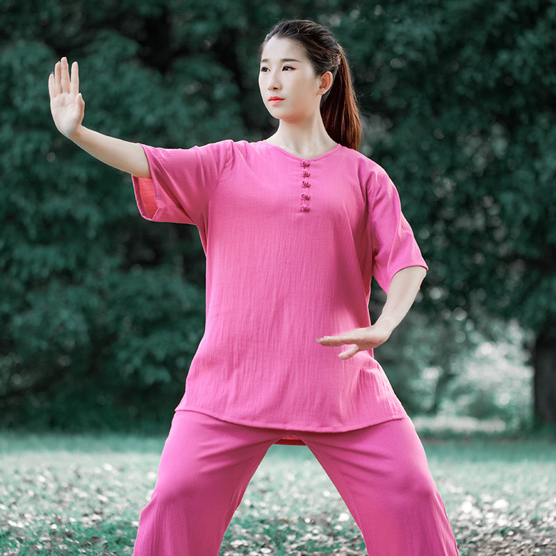 Water Ink Tai Chi High-end Cotton Hemp Taiji Clothes Men And Women Summer Thin models 2021 new taijiquan Martial Arts clothing short sleeves