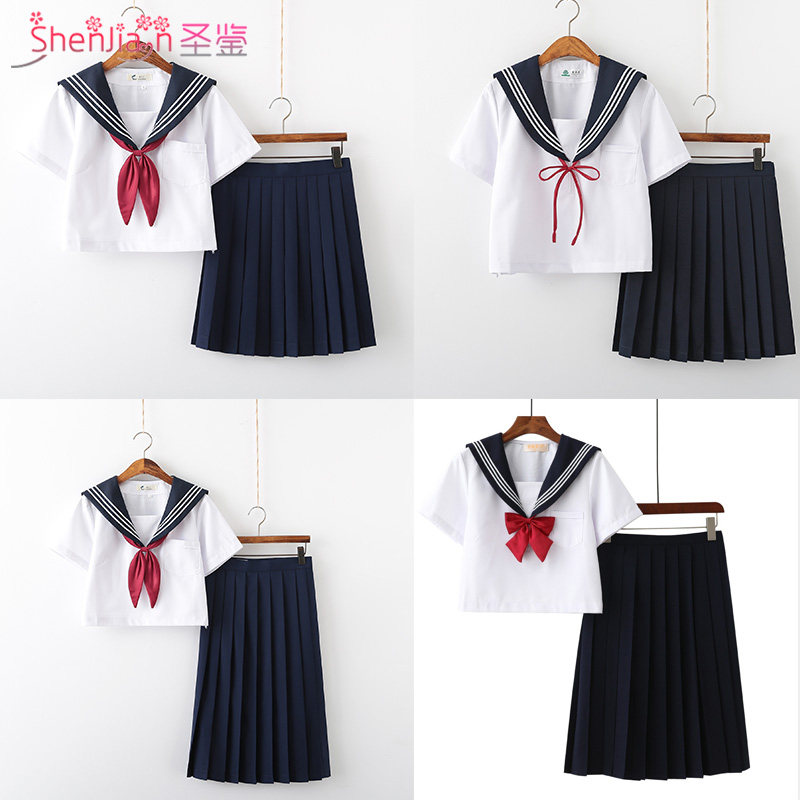 jk uniform dress base dress base for girls big boy college wind white three bad genuine suits full set of sailor goaldresses