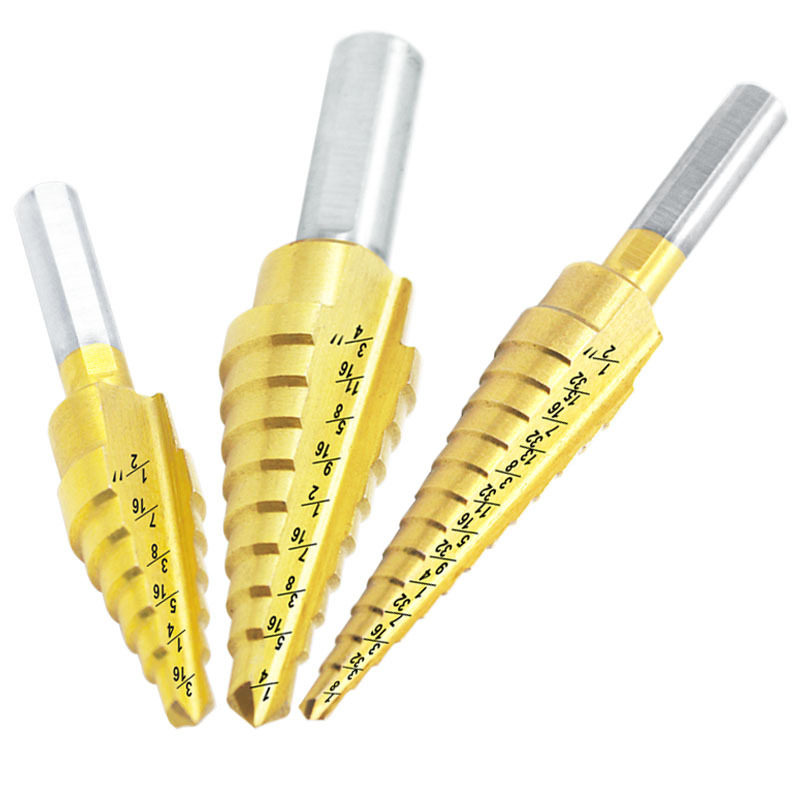 Yingmade Pagoda Drill Bit Suit Golden Step Center Chamberler Punch Sample Triangular Handle Ladder Drill Drilled