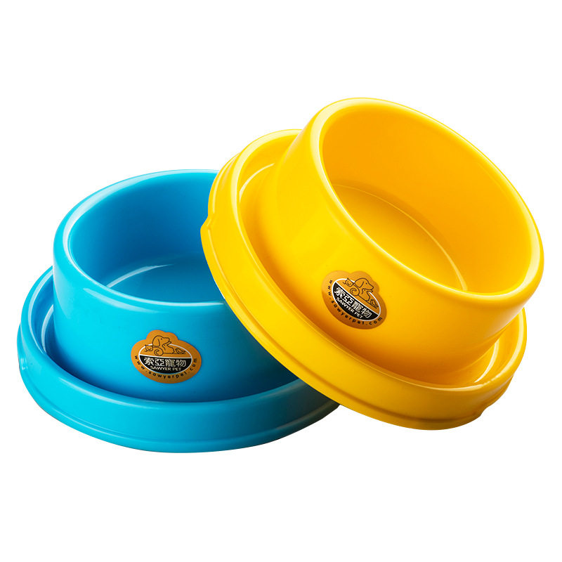 Colour round pet bowls feeding water dog food pots PP anti-ants single bowl fixing non-slip rice bowls pet supplies