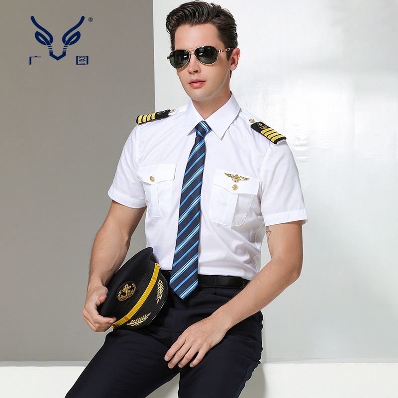 Guangzhou Navy Uniform Set Long and Short Sleeve Shirts Sailor Captain Nautical Workwear Men's Epaulet Shirt Yacht Guangzhou Navy Uniform Set Long and Short Sleeve Shirts Sailor Captain Nautical Workwear Men's Epaulet Shirt Yacht