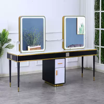 Factory direct sales net red hair management shop mirror hair salon mirror tide shop hot dyeing table hair salon special hair cutting mirror with light mirror