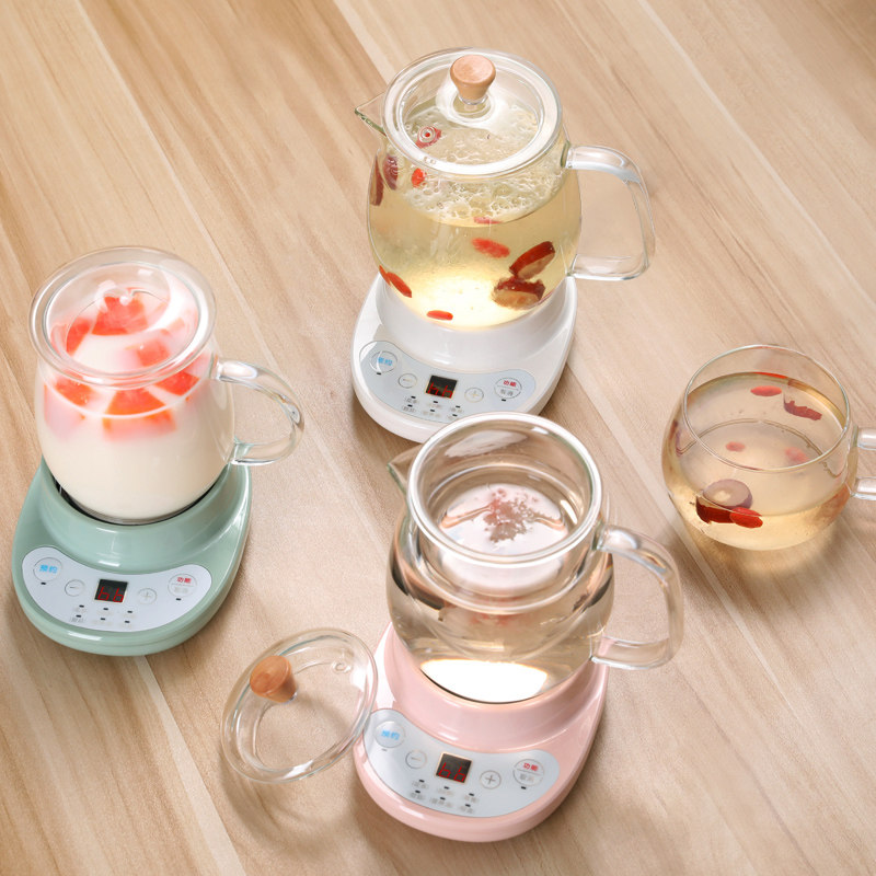 Office mini health pot home small multifunctional tea maker mini glass flower teapot electric tea stove for 1 person 2
