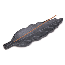 Stone craftsman black goldstone incense insert incense burner incense line creative leaf sandalwood rack Household black goldstone tea ceremony accessories