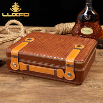 LUXFO Langyou portable fashion portable cigar humidor 30 capacity leather lightweight travel humidor