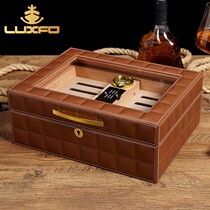 LUXFO Langyou cigar humidor cigar humidifier light soft foreskin cedar wood cigar box transparent display box
