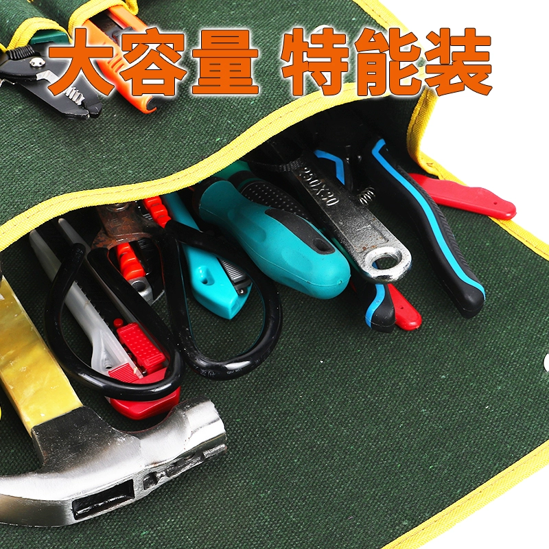 Dày vải canvas chống mài mòn túi đựng dụng cụ sửa chữa thợ điện túi bảo quản túi phần cứng đa chức năng bảo hiểm lao động công trường xây dựng túi cỡ vừa túi lớn