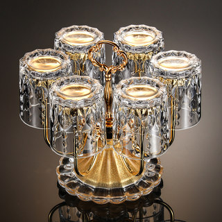 German Light Luxury Water Cup, Wine Rotating Cup Holder, Storage Rack, Crystal Glass Cup Set, Upside-Down Whiskey Cup Holder