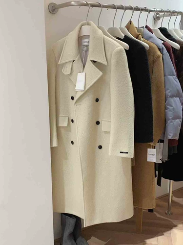 Двусторонное шерстяное демисезонное шерстяное пальто, длинная куртка, премиум класс, яркий броский стиль, французский стиль