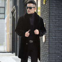 Imported mink jacket with long minke leather big coat male whole mink mink fur coat grass mens fur coat