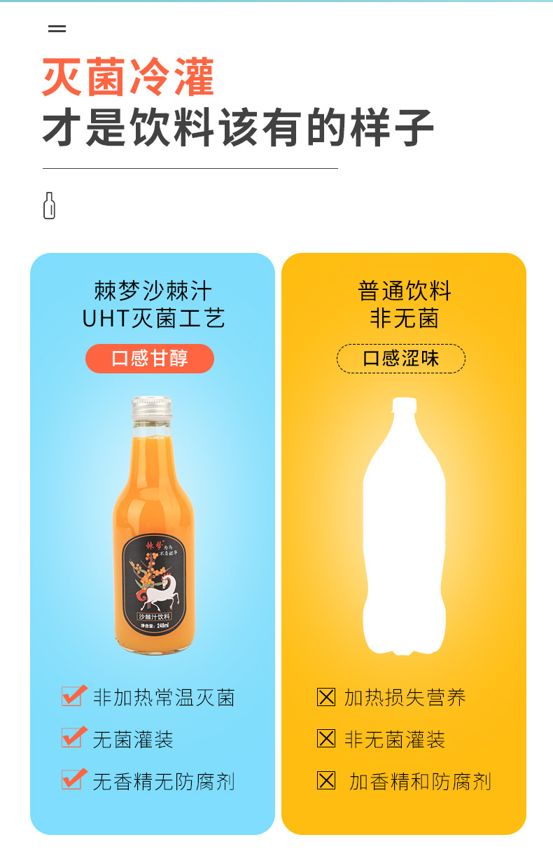 棘梦 0脂肪 吕梁生榨沙棘果汁 248ml*8瓶 维生素C丰富 图6