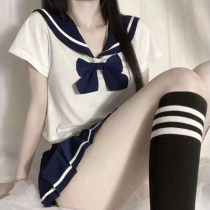 Mayonnaise Jk Uniform Jk Uniform Spice Black Silk Cute Soft Girl Day Ensemble Sexy Clear Small Chest Seductive Short Skirt T-shirt Suit