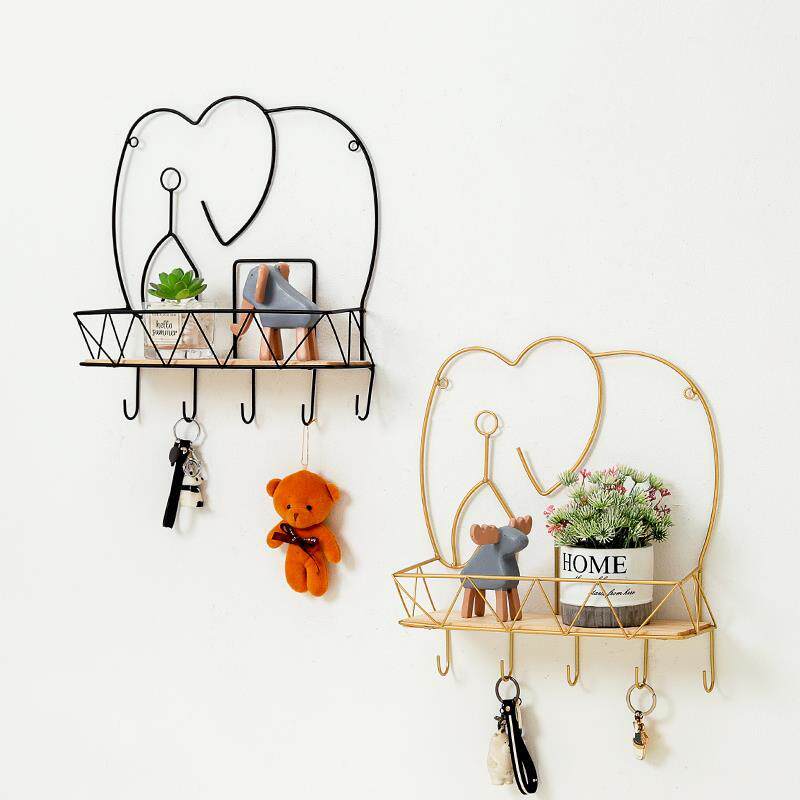 Hanging Wall-mounted Simple Frame Red Iron Decoration Fittings