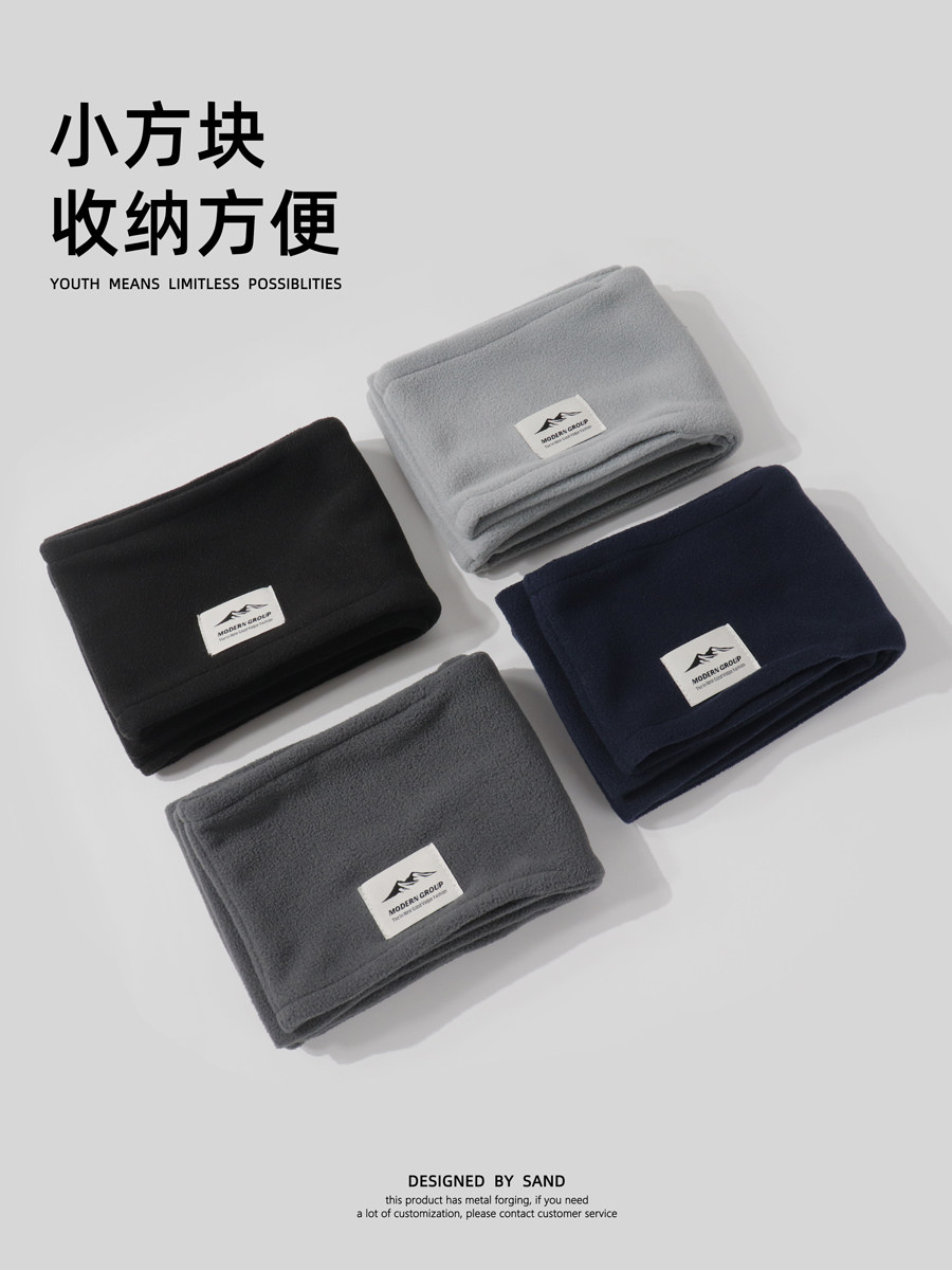 Men's scarf, winter high-end cycling scarf, warm neck protection, small scarf, short women's autumn and winter cold and windproof neck scarf