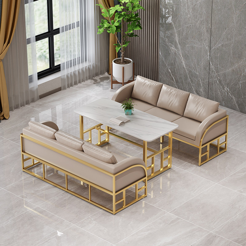 Simple office sofa European style meeting room negotiation room Western food cafe business lounge area coffee table combination