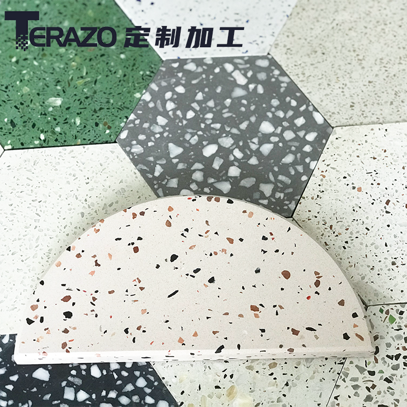 TERAZO terrazzo prefabricated inorganic block type natural marble grain front desk table tray processing customization