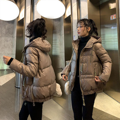 悟江南亮面羽绒棉服女短款2020新款