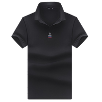 Mens short-sleeved T-shirt 2024 new pure cotton trendy summer mens lapel POLO shirt with collar top body shirt