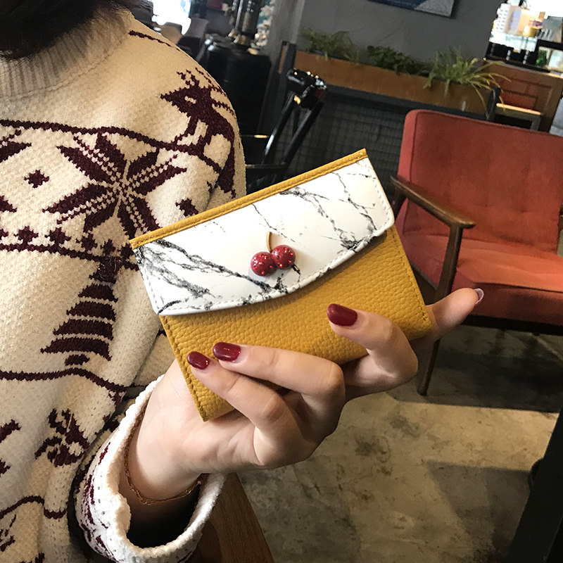 Leather wallet women's short small ultra-thin folding Korean version simple 2021 new fashion soft cowhide simple wallet