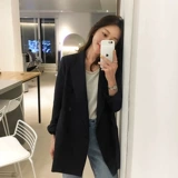 Черный осенний пиджак классического кроя для отдыха, в корейском стиле, свободный крой