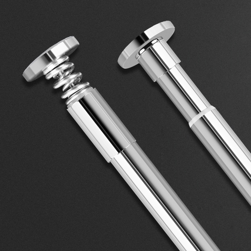 Punch-free installation clothes drying rod telescopic rod 304 stainless steel shower curtain rod bathroom support rod bedroom curtain rod