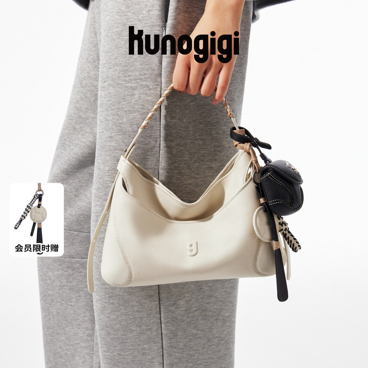 KUNOGIGI/古良吉吉 ベースボールホーボーバッグ 小型 レディースバッグ オリジナルデザイン ショルダーバッグ クロスボディバッグ 新スタイル