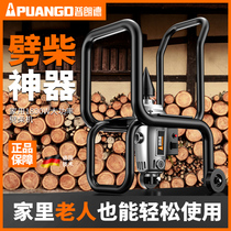 Small electric wood chopping machine in rural areas with wood chopping artifacts