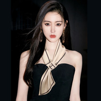 Silk towels Women in spring and autumn temperament small scarves accessories tying bag 100 hitch decoration hair with summer thin Korean worthy shirt tie