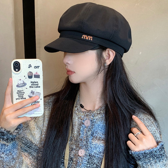 Mqvq Beret for Women, Autumn 2026 New Style, British Style, Makes Face Look Smaller, Korean Style Octagonal Hat, Artistic Painter Hat