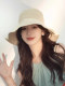 Mqvq Raffia Straw Hat for Women, Summer Japanese Style, Finely Woven, Wide Brim, Foldable, Face-Slimming, Versatile Sunshade Fisherman Hat