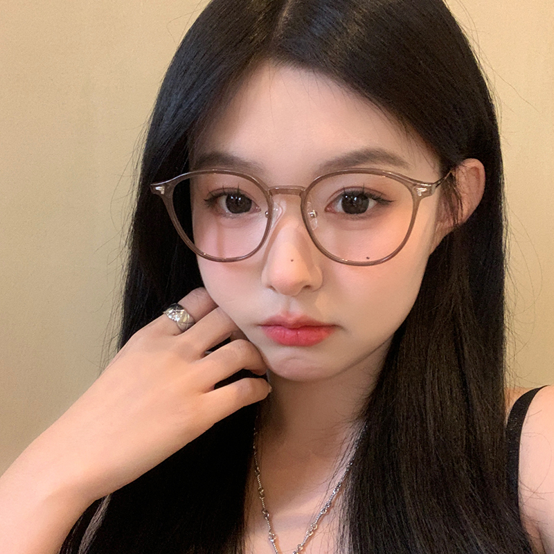 Cold Tea-Colored Glasses for Women with Nearsightedness, Can Be Customized with Prescription Lenses, Suitable for Square and Round Faces, a Makeup-Free Look Essential, Make Large Faces Appear Smaller, Eyeglass Frames Cold Tea-Colored Glasses for Women with Nearsightedness, Can Be Customized with Prescription Lenses, Suitable for Square and Round Faces, a Makeup-Free Look Essential, Make Large Faces Appear Smaller, Eyeglass Frames