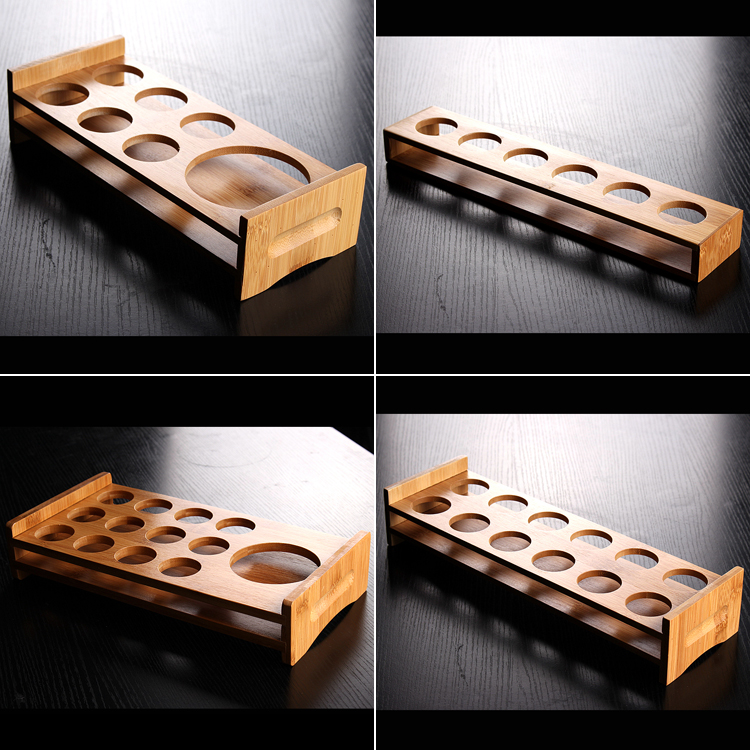 Household white wine glass storage layer shelf spirits wine glass cup holder wine dispenser bullet cup rack bamboo rack set one mouth cup rack