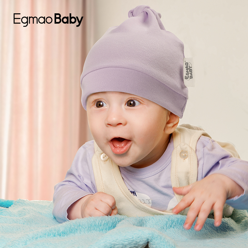 Egmaobaby baby hat newborn baby cap newborn baby windproof cap warm cotton cotton breathable tie hat 3