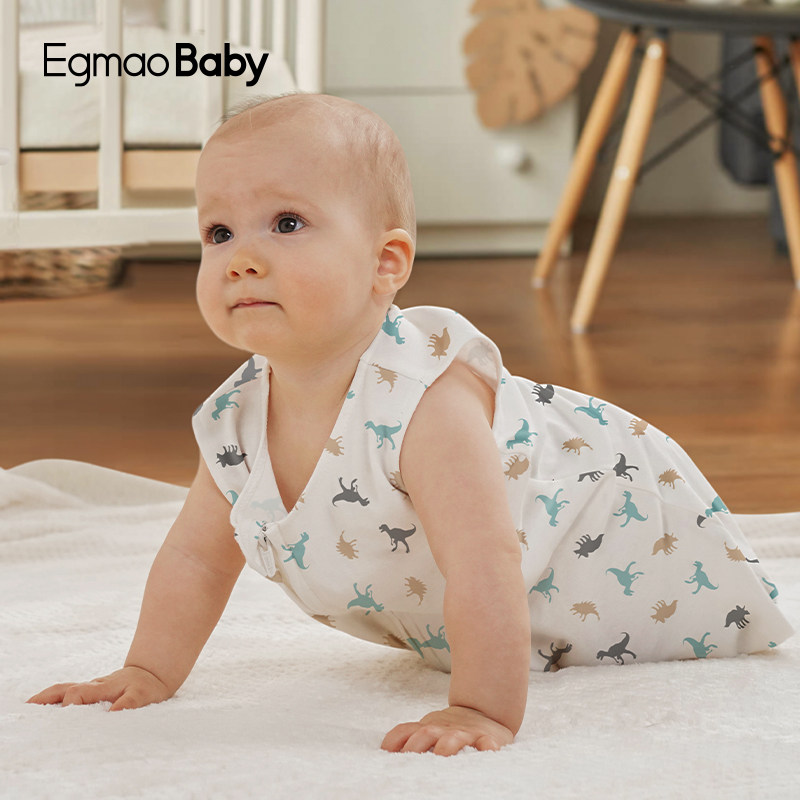 Egmaobaby baby sleeping bag spring/summer cotton thin sleeveless vest newborn baby baby air-conditioned room Anti-kicking quilt