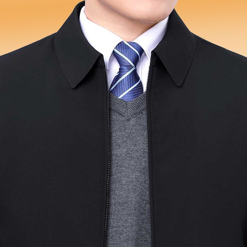 Men's Jacket, Autumn and Winter New Style, Business Casual Stand-Up Collar Top, Versatile Jacket for Young and Middle-Aged Men, Men's Three-Piece Suit