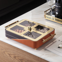 Modern Simple Dried Fruit Plate Living Room Tea Table Premium Light Luxury 2022 New Plaid Candy Box Snack Plates