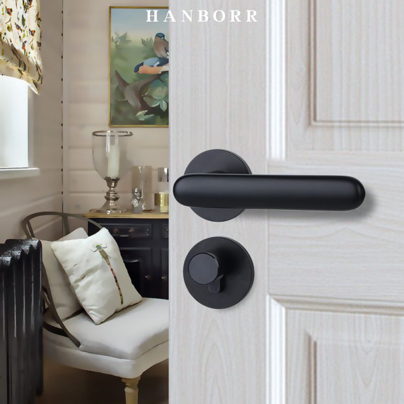 New simple indoor door lock bedroom mute door lock home wooden door handle powder room magnetic suction lock universal