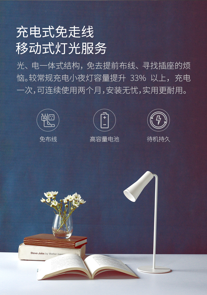 Lightera 万向调节智能磁吸式led台灯 充插两用 图6