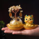 Light Luxury Ornaments: Crystal Money Tree, Wealth-Attracting Pixiu, Gourd Base Small Ornament, Exquisite and Auspicious, High-End Appearance at a Glance