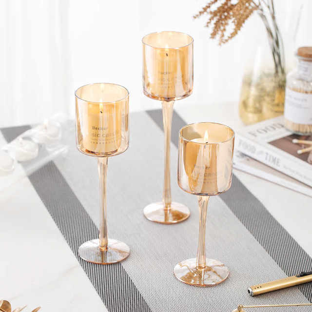 Light Luxury Decorative Candlesticks, European-Style Valentine's Day Romantic Candlelight Dinner Candles, Wedding Banquet Hotel Birthday Decorations