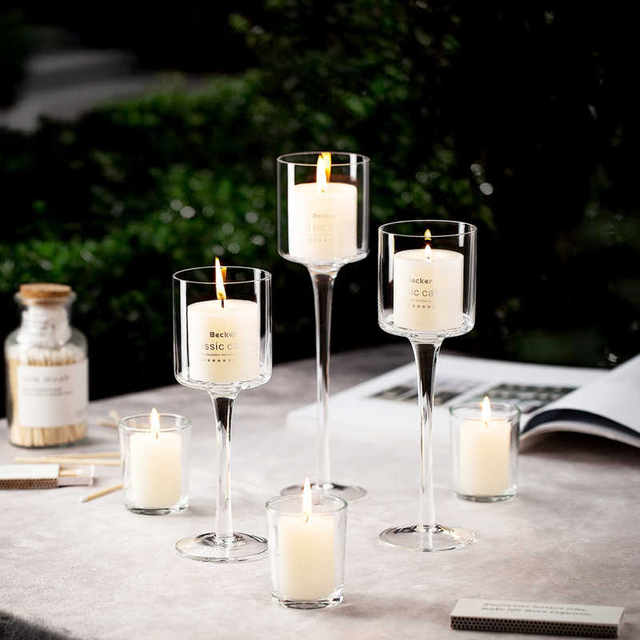 Light Luxury Decorative Candlesticks, European-Style Valentine's Day Romantic Candlelight Dinner Candles, Wedding Banquet Hotel Birthday Decorations