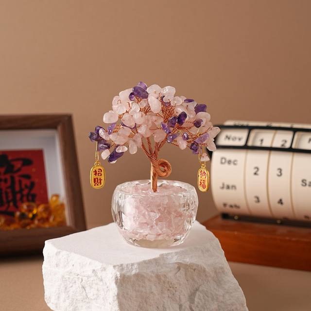 Light luxury ornaments, citrine fortune tree, fortune ornaments, office work station ornaments, new home decorations, housewarming gifts