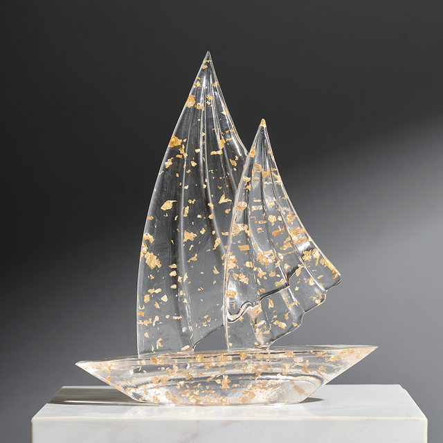 Light Luxury Ornaments, Artistic Sailboat-Shaped Living Room, Study, Office, Wine Cabinet Decoration, Resin Ornaments, Soft Decorations