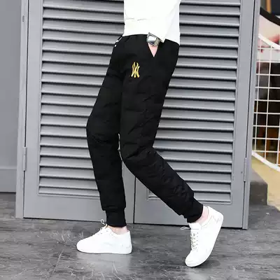 Youth winter down pants Boys warm cotton pants High school junior high school students big children trousers casual sports pants