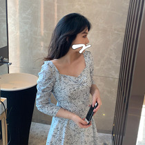 Hepburn style chiffon floral dress female summer Platycodon grandiflorum French dress and ankle retro skirt ankle fairy