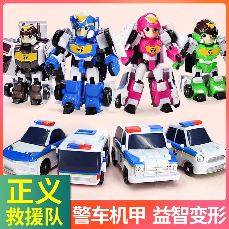 Zhuang Chen Justice Rescue Team Child Deformation Robot Car Toy Boy Police Car The Raishannhammogang