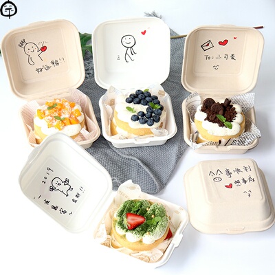 Spot Free Shipping Net Red Bento Cake Box Love Creative Enverency Box Burger Box Fruit Nude Cake