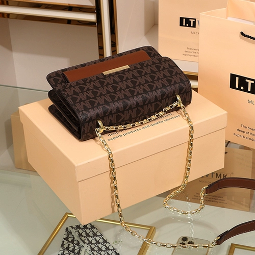 Сумка через плечо, сумка на одно плечо, цепь, изысканный стиль, из натуральной кожи