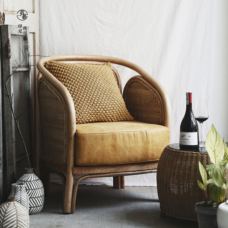 American Balcony Leisure Chair Single Sofa Chair Bedroom High Backchair HomeBackchair Household Circuit Chair