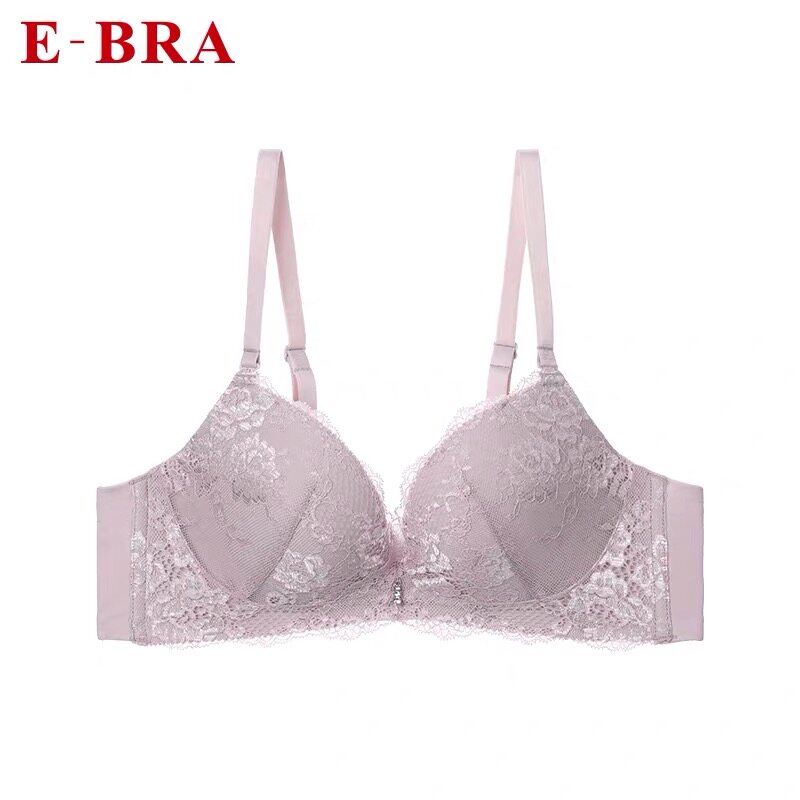 Embry's E-BRA small chest thick cup no steel ring gathered bra female lace seamless underwear KB1686